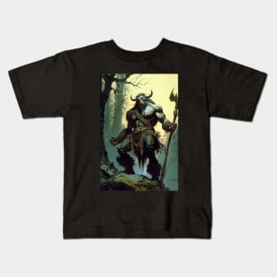 River troll in the style of  Frazetta / Vallejo Kids T-Shirt